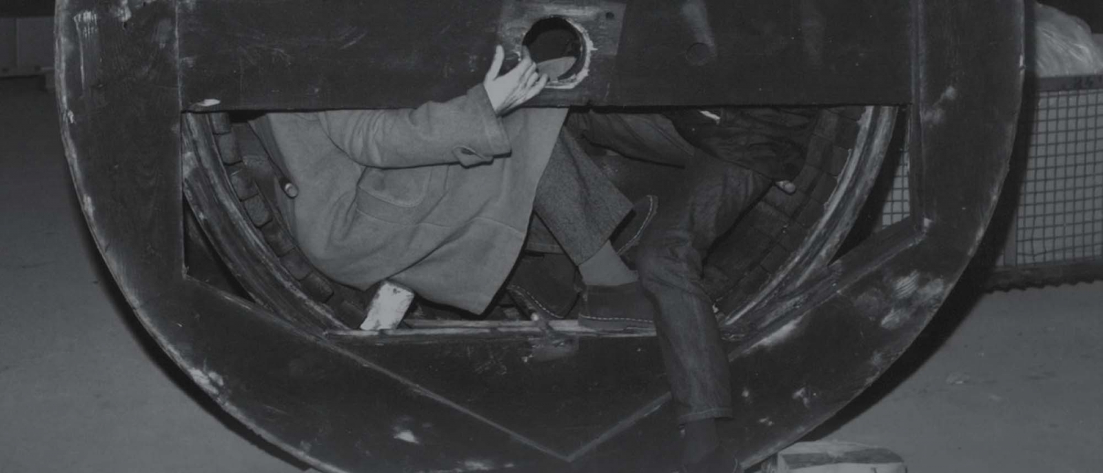 Two people in an escape tunnel